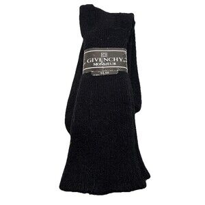 GIVENCHY Monsieur Ribbed Dress SOCKS Sz 10 - 13 black  USA Made Vtg NEW 80's